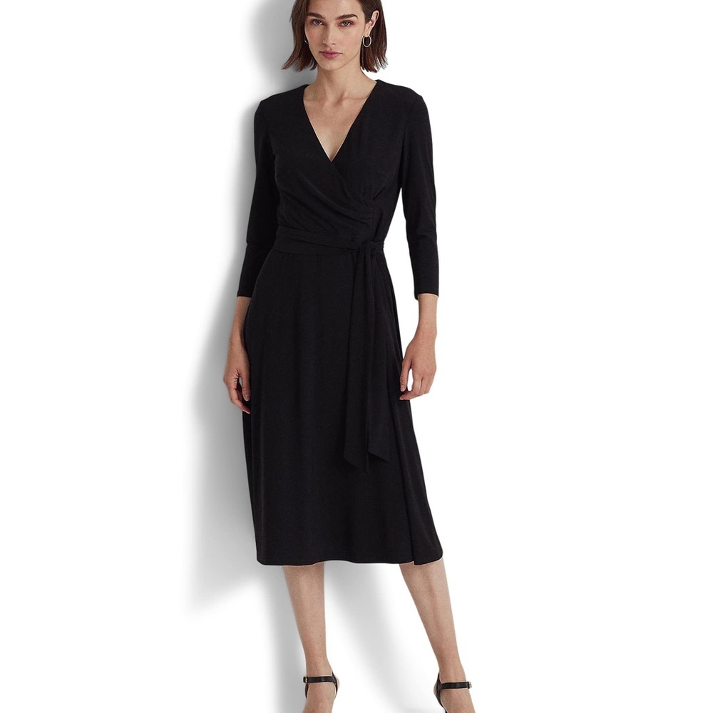 Lauren Ralph Lauren Elegant Black Wrap Dress
